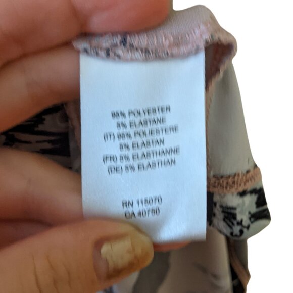 Nina Leonard Pink Black Sleeveless Maxi Dress Floral Cottage Summer Stretch Sz L - Picture 11 of 11